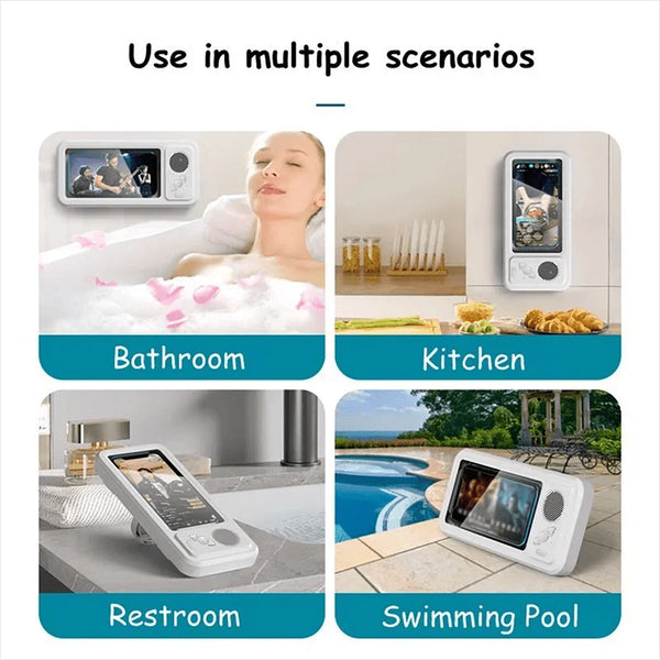 Shower Phone Holder with Bluetooth Speaker
