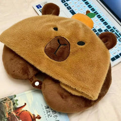Capybara Hat with Neck Pillow