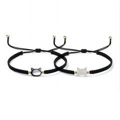 Natural Moonstone Obsidian Cat Bracelets