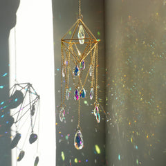 Hanging Sun Catcher Crystal Teardrop Chandelier