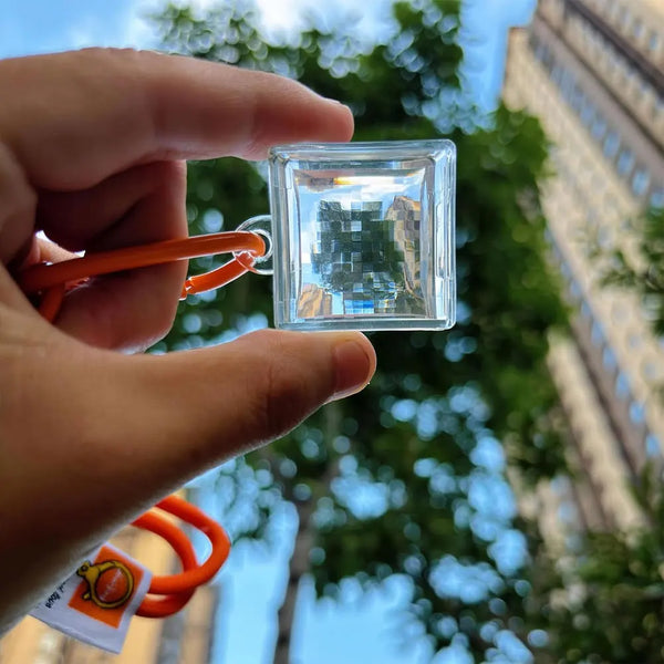 Clear Acrylic Mosaic Pixel Keychain